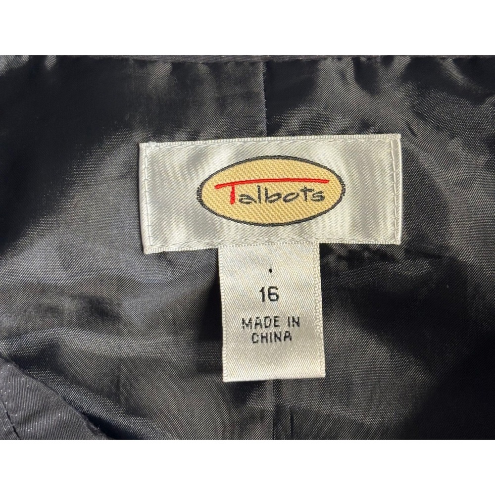 Talbots Utility Field Jacket 16 Black Metallic Cotton Blend Lightweight Coat - Picture 5 of 13